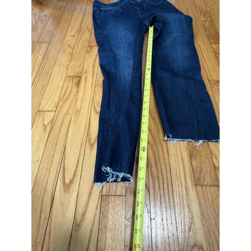 J. Crew 9" demi-boot crop Kicky Hem jean in Dark Worn Wash Blue‎ Size 27 - Picture 6 of 8